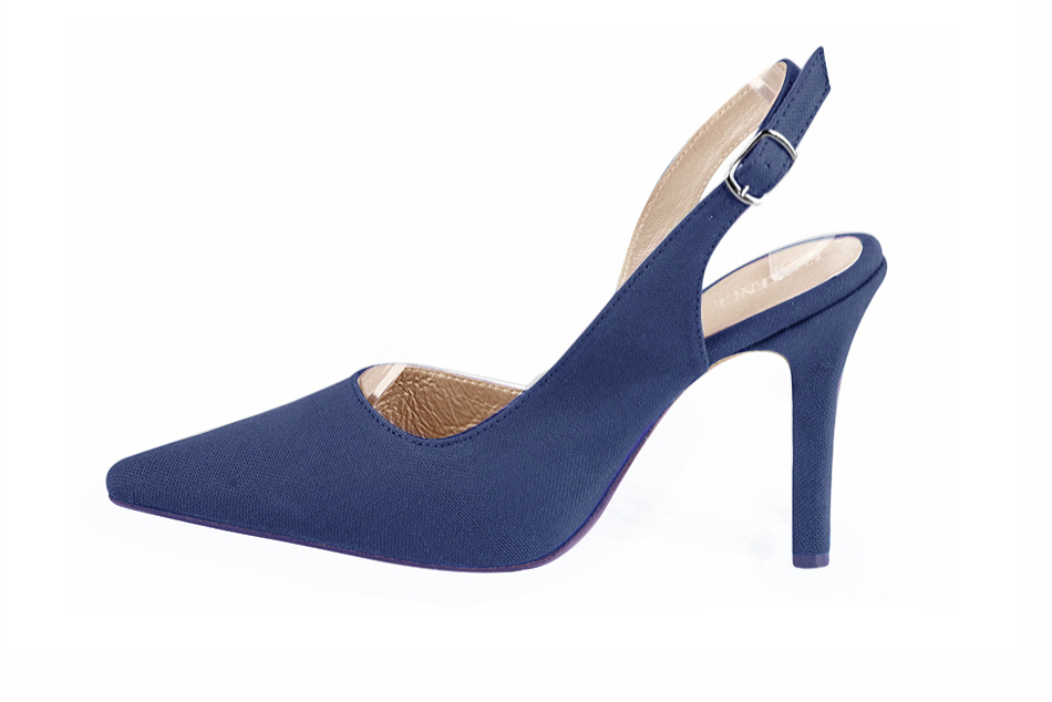 French elegance and refinement for these prussian blue dress slingback shoes, 
                available in many subtle leather and colour combinations. This charming, timeless pump with a back strap will be perfect for any type of occasion.
To be personalized with your materials and colors.  
                Matching clutches for parties, ceremonies and weddings.   
                You can customize these shoes to perfectly match your tastes or needs, and have a unique model.  
                Choice of leathers, colours, knots and heels. 
                Wide range of materials and shades carefully chosen.  
                Rich collection of flat, low, mid and high heels.  
                Small and large shoe sizes - Florence KOOIJMAN
